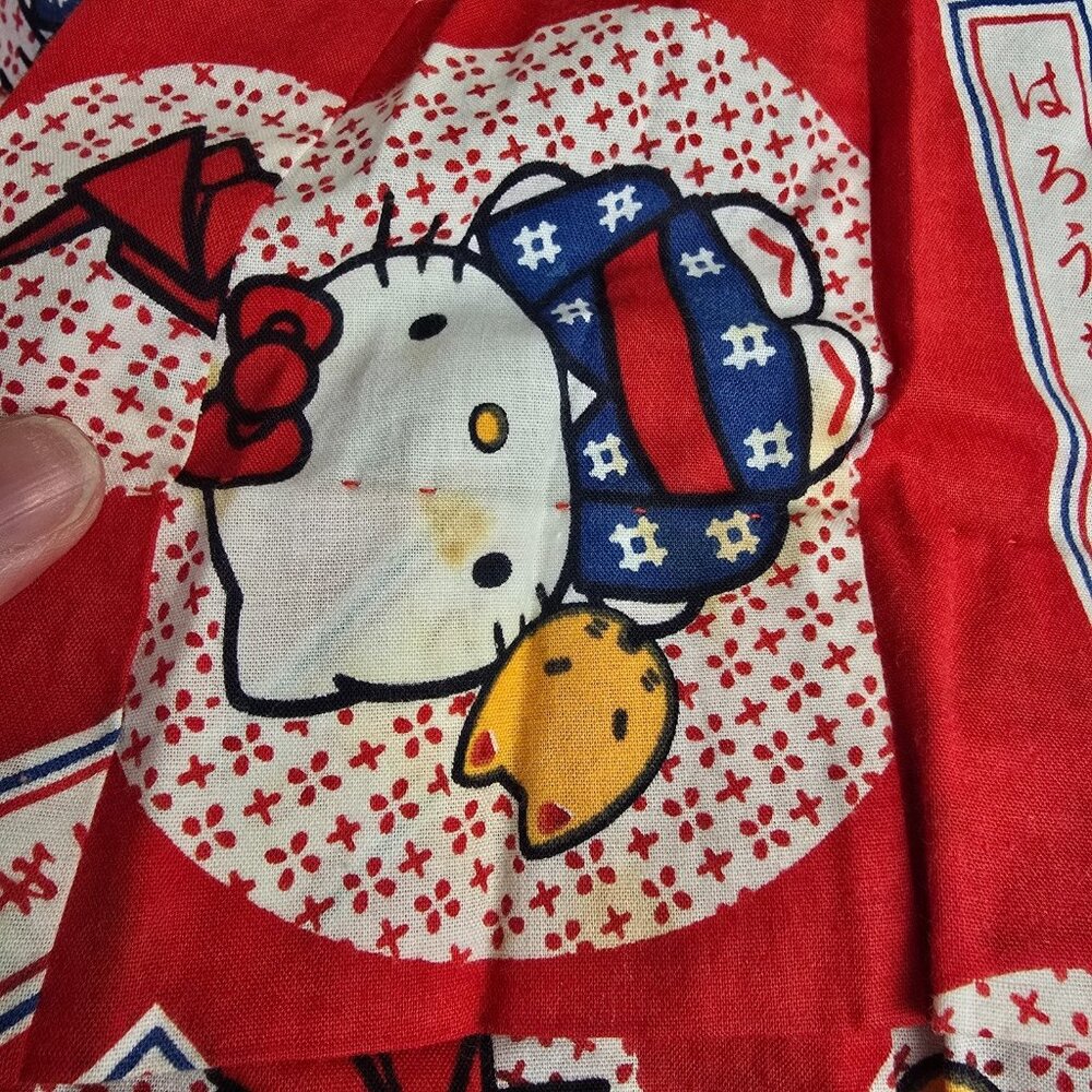 Vintage Hello Kitty Japanese Kids Kimono Robe Red Kawaii Festival Wear Kawaii - Picture 13 of 16